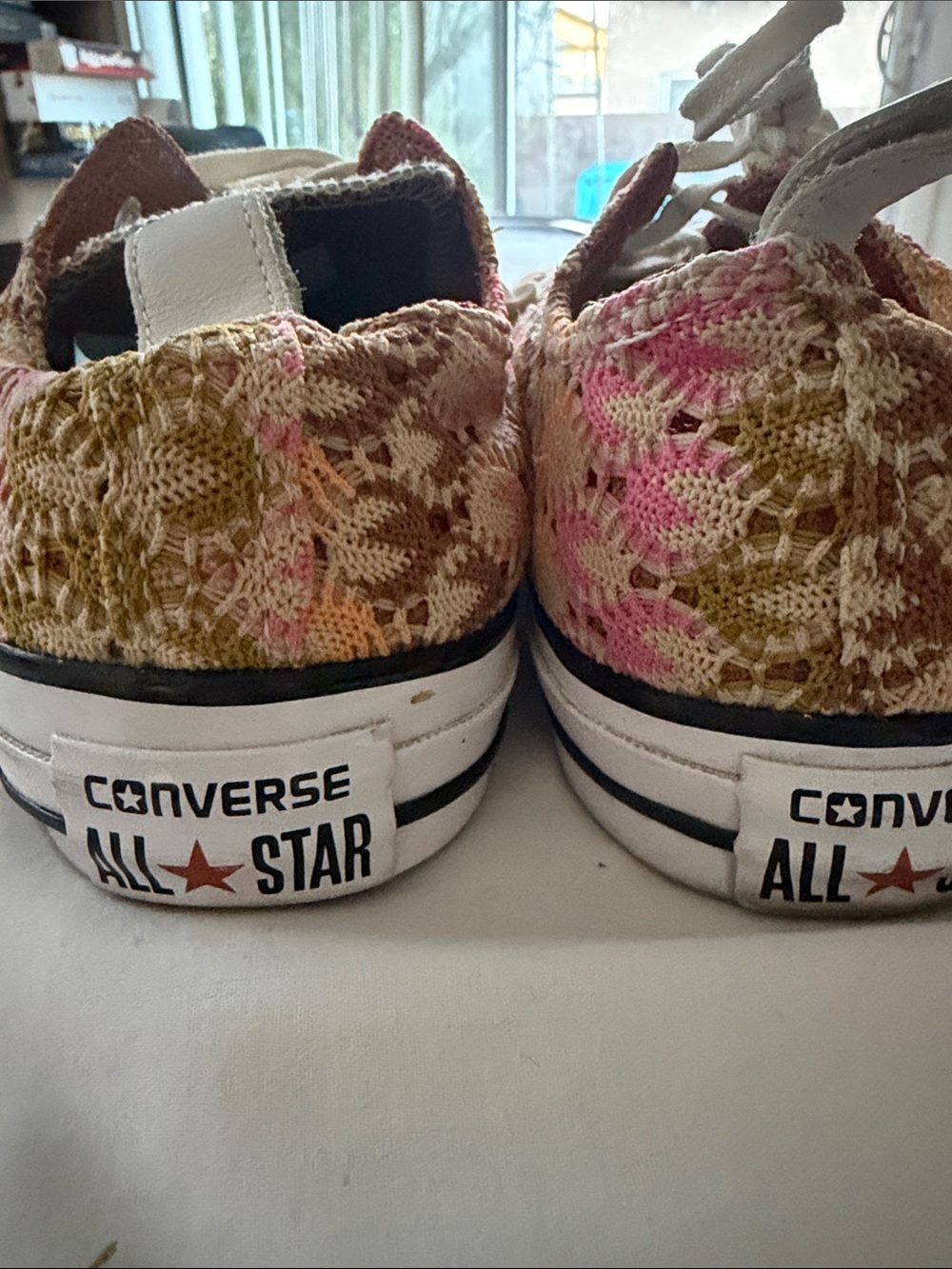 Converse Women’s Missoni Multicolor Crochet Low-Top Sneakers with Cream Laces - Picture 5 of 6